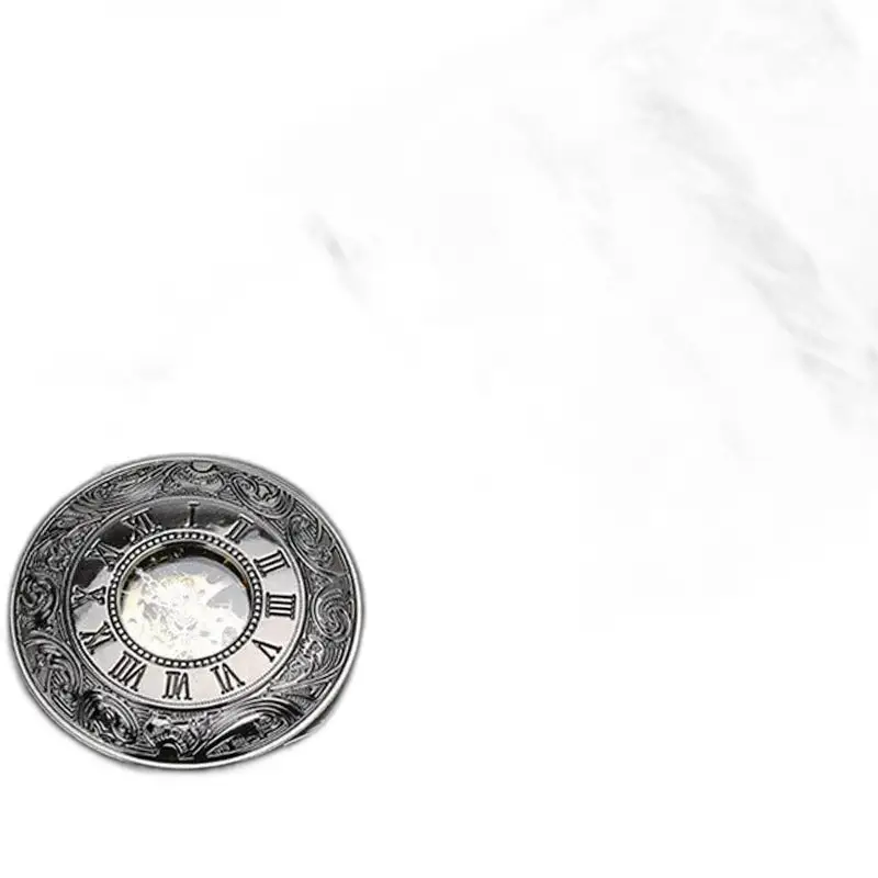Luxe zilverzwart zakhorloge met elegante Romeinse cijfers en zilveren wijzerplaat