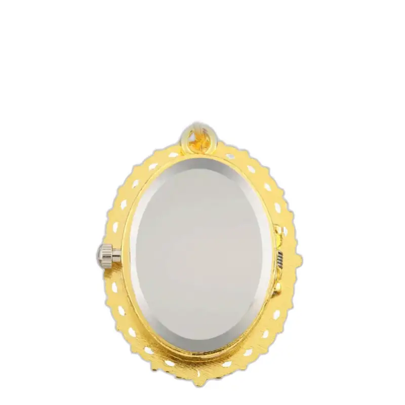 Vintage Marie Quartz Collier dameshorloge met ovale wijzerplaat en gouden frame