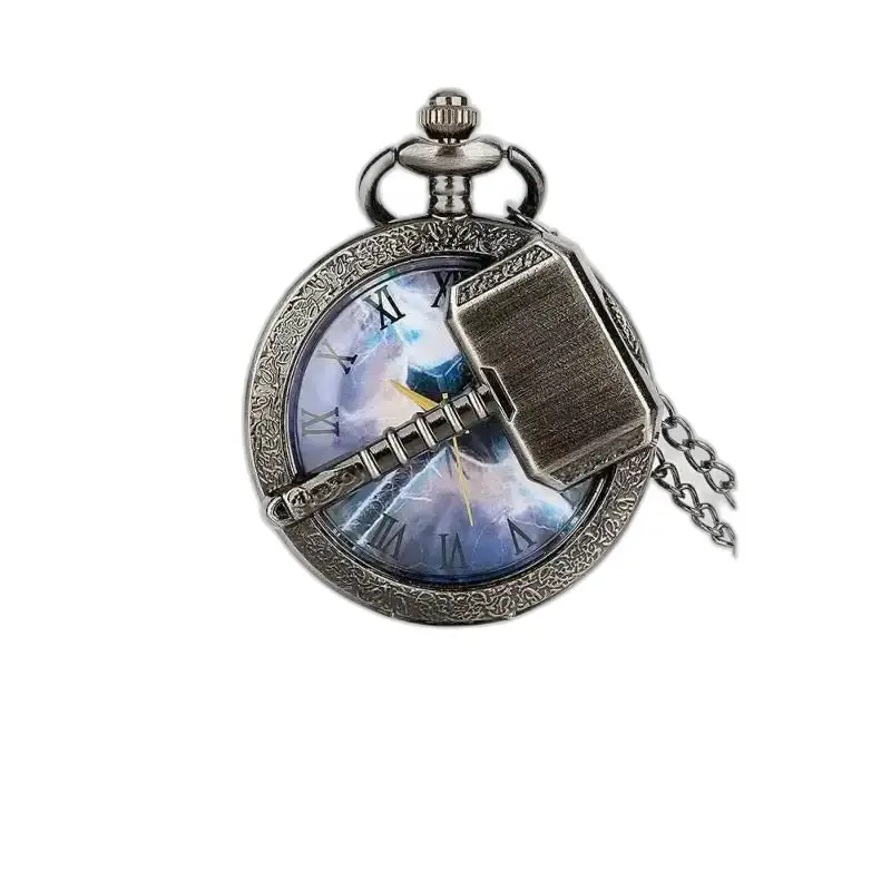 Dames Thor's Hammer Quartz-halskettinghorloge met een op Thor geïnspireerd ontwerp