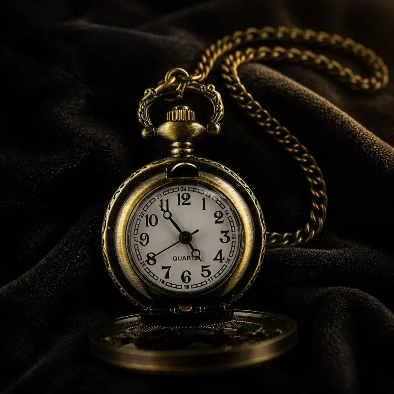 Vintage vlinderklepel ketting zakhorloge - Univers Gousset