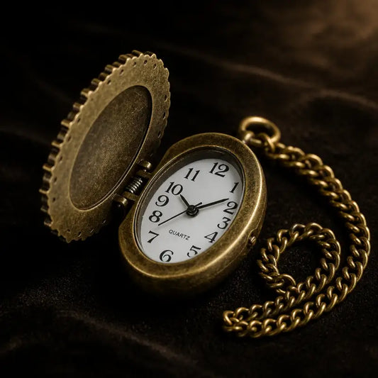 Dames vintage quartz zakhorloge met hanger - Univers Gousset