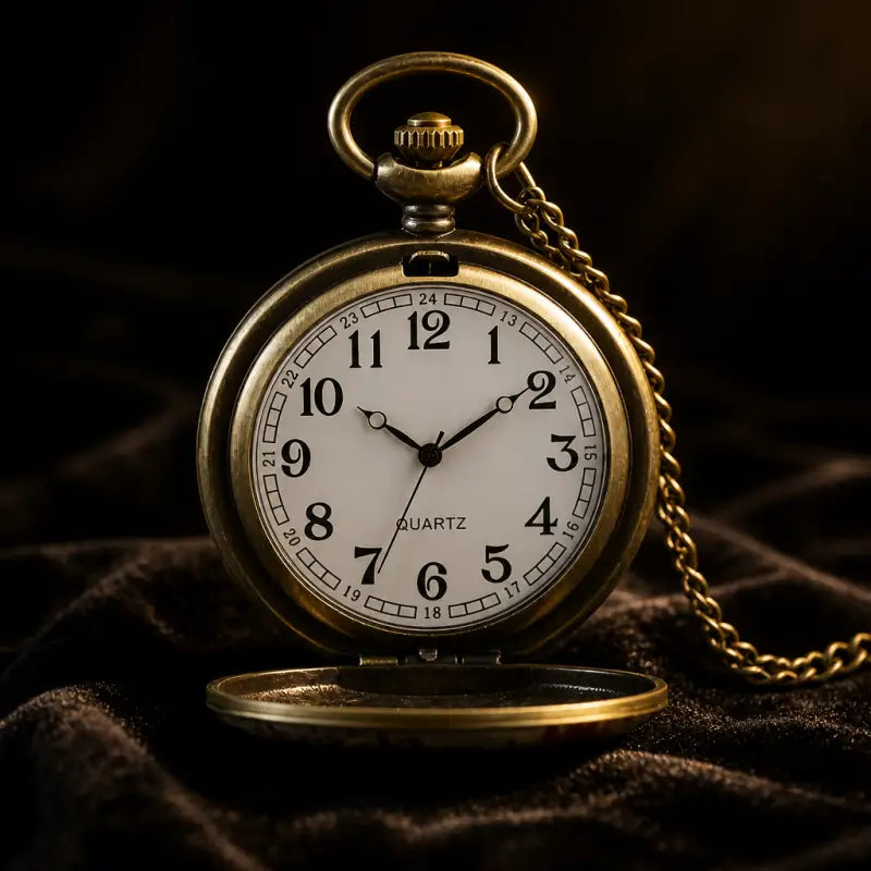 Vintage heren quartz zakhorloge ketting - Univers Gousset