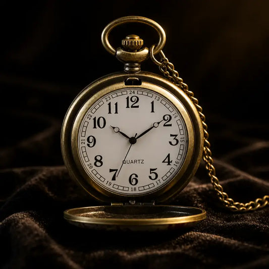 Vintage heren quartz zakhorloge ketting - Univers Gousset