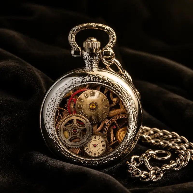 Vintage Steampunk kettingzakhorloge - Univers Gousset