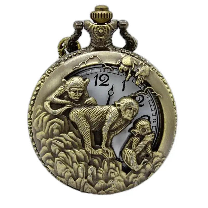 Chinese horoscoop zakhorloge bronzen ketting - paard