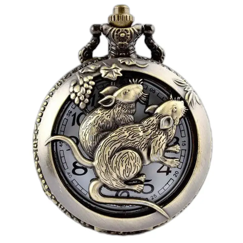 Chinese Horoscoop Zakhorloge Ketting Brons - Geit