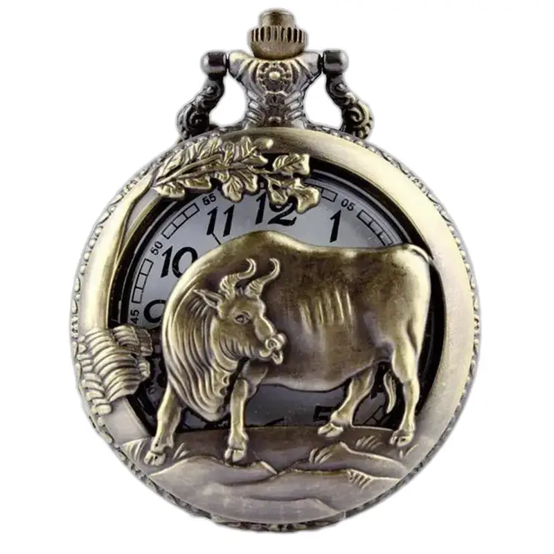 Chinese Horoscoop Fob Watch Ketting Brons - Varken