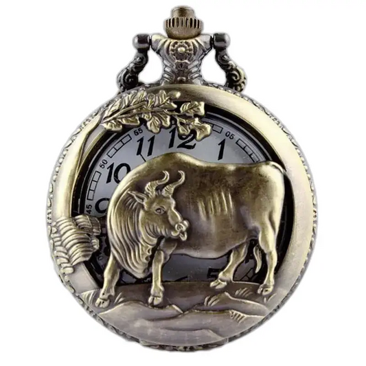 Chinese Horoscoop Fob Watch Ketting Brons - Varken