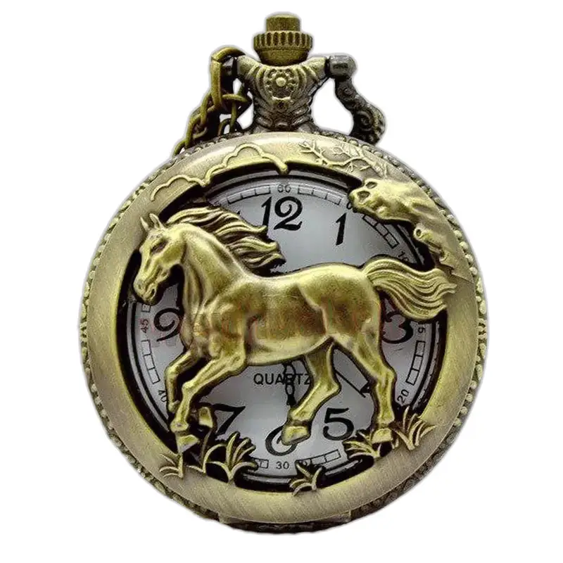 Chinese Horoscoop Fob Watch Ketting Brons - Tijger