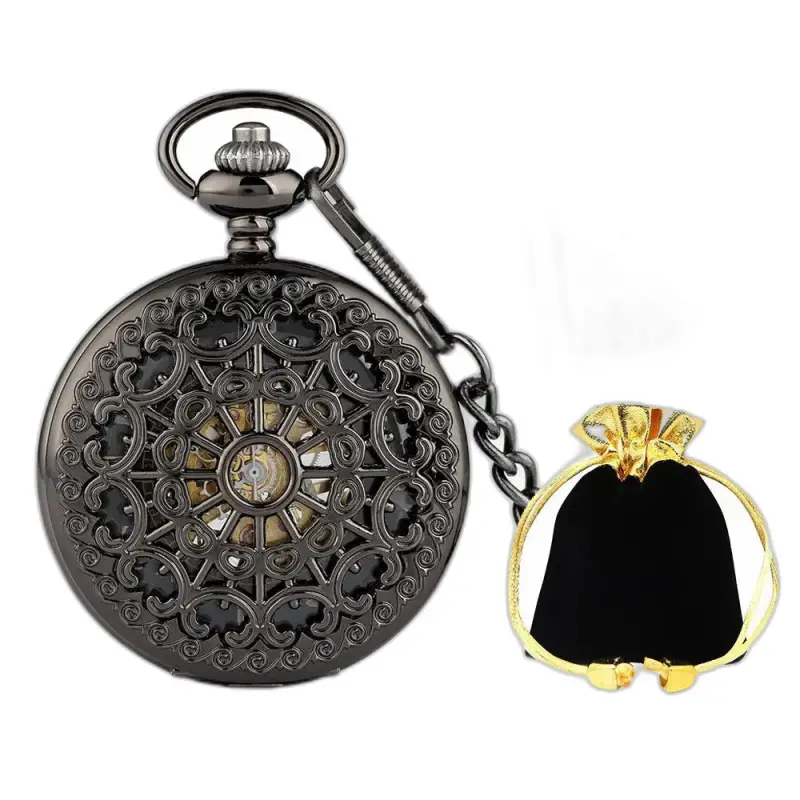 Antiek zwart mechanisch Steampunk luxe zakhorloge