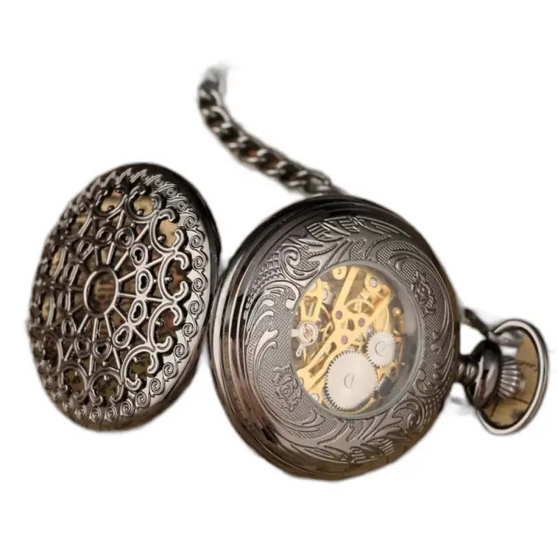 Antiek zwart mechanisch Steampunk luxe zakhorloge