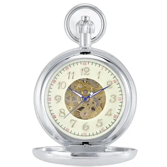 Oosters bloem automatisch zilveren zakhorloge