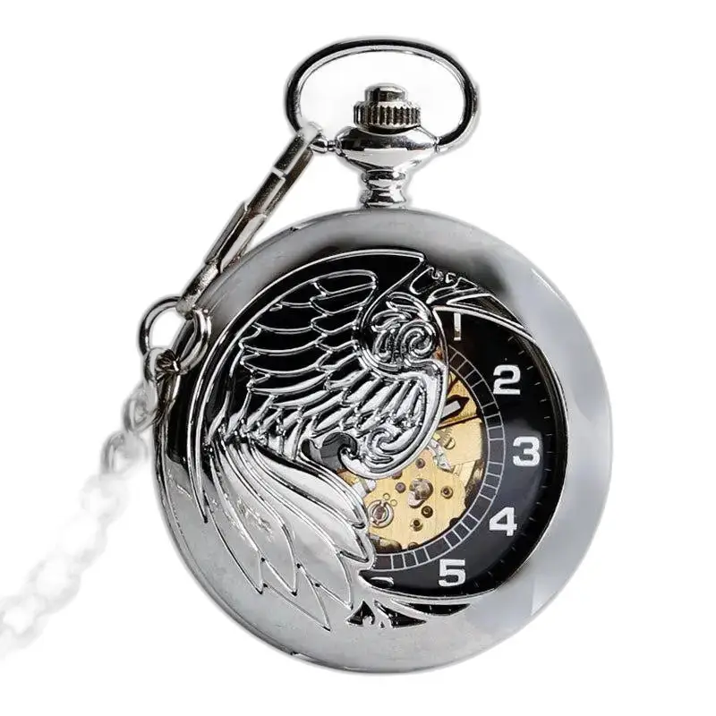 Chique zilveren automatisch zakhorloge
