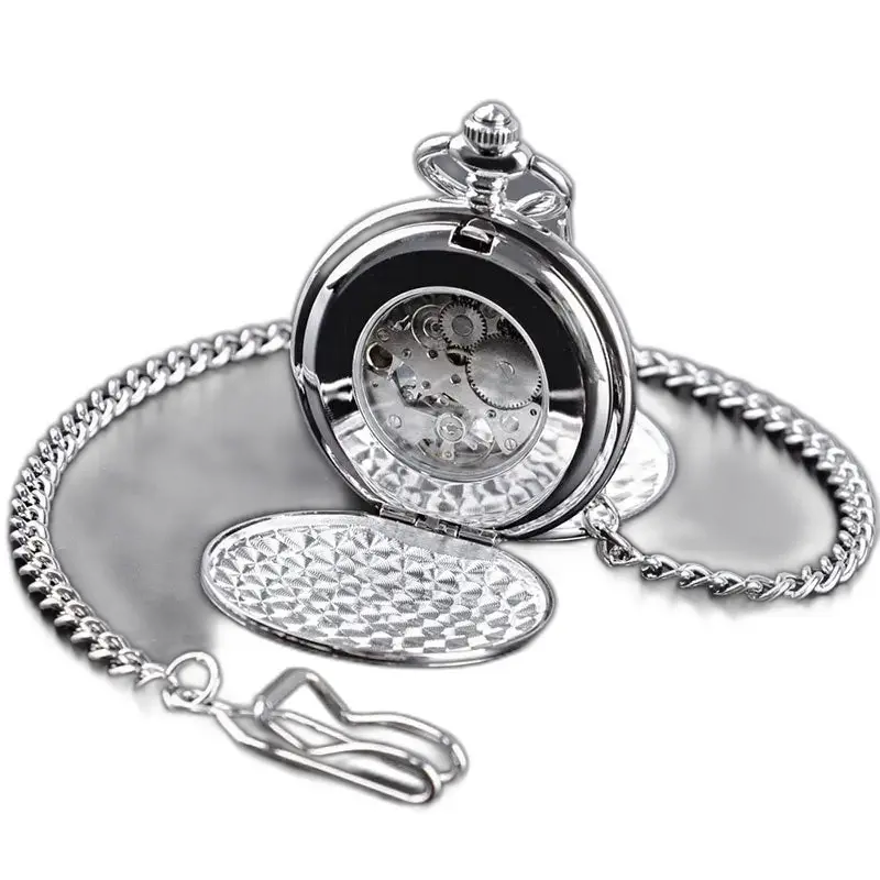 Klassiek zilveren zakhorloge met dubbele jager