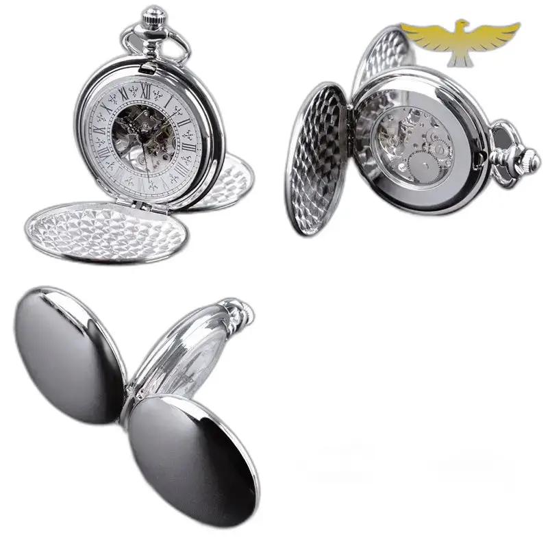 Klassiek zilveren zakhorloge met dubbele jager