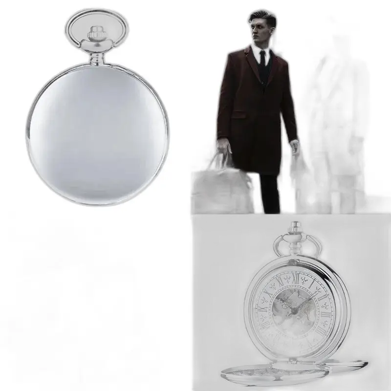 Klassiek zilveren zakhorloge met dubbele jager