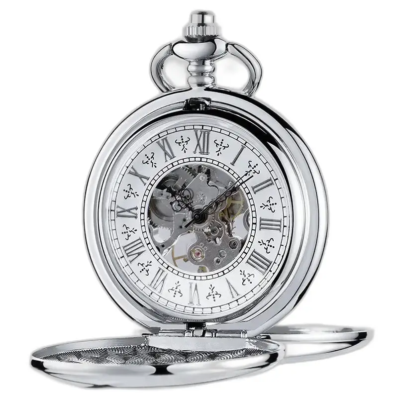 Klassiek zilveren zakhorloge met dubbele jager