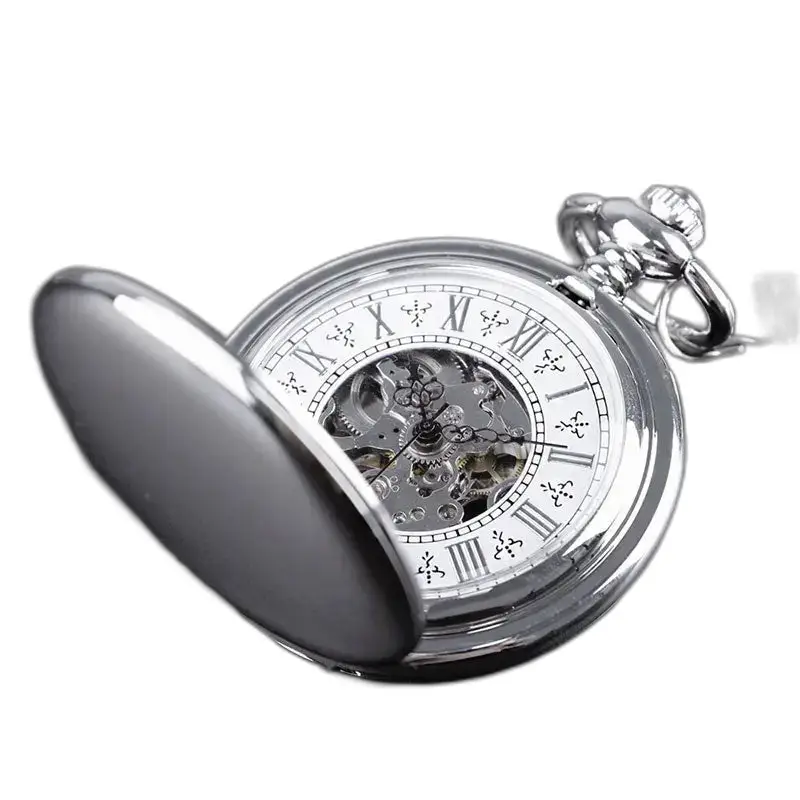 Klassiek zilveren zakhorloge met dubbele jager