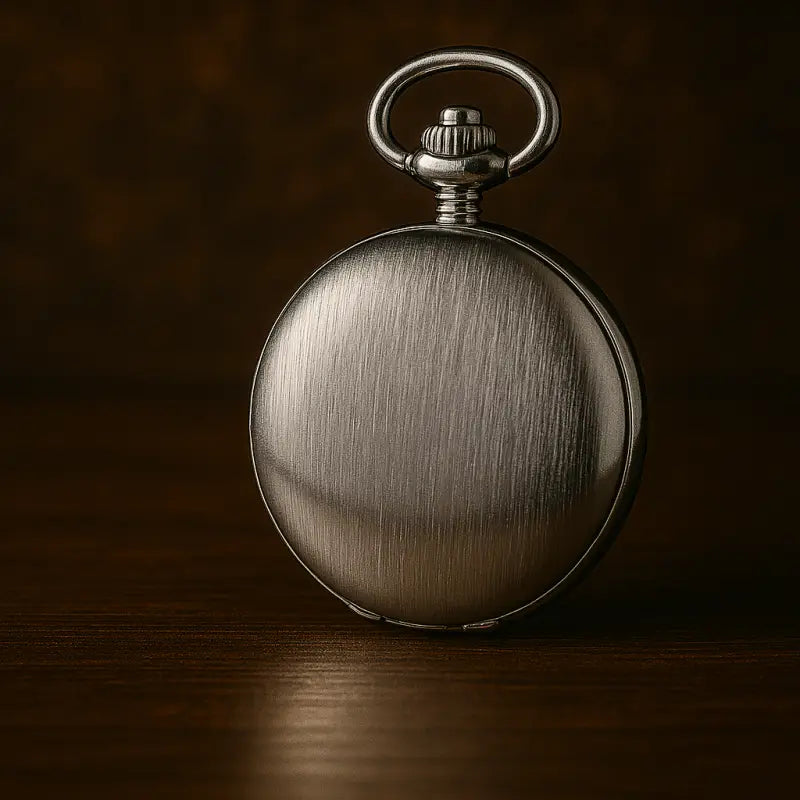 Luxe zilveren zakhorloge met dubbele klep