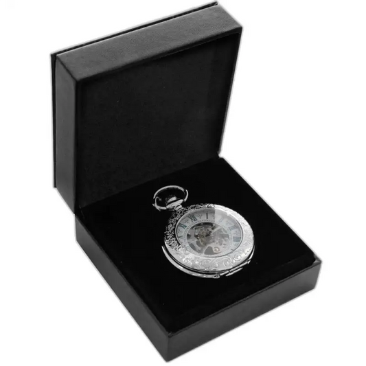 Luxe mechanisch zilveren zakhorloge