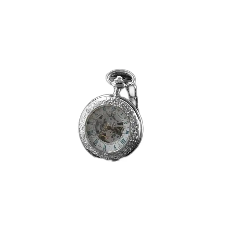 Luxe mechanisch zilveren zakhorloge