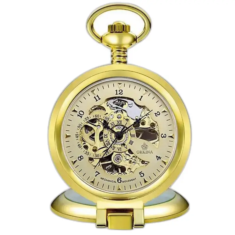 Vintage luxe mechanisch zilveren zakhorloge