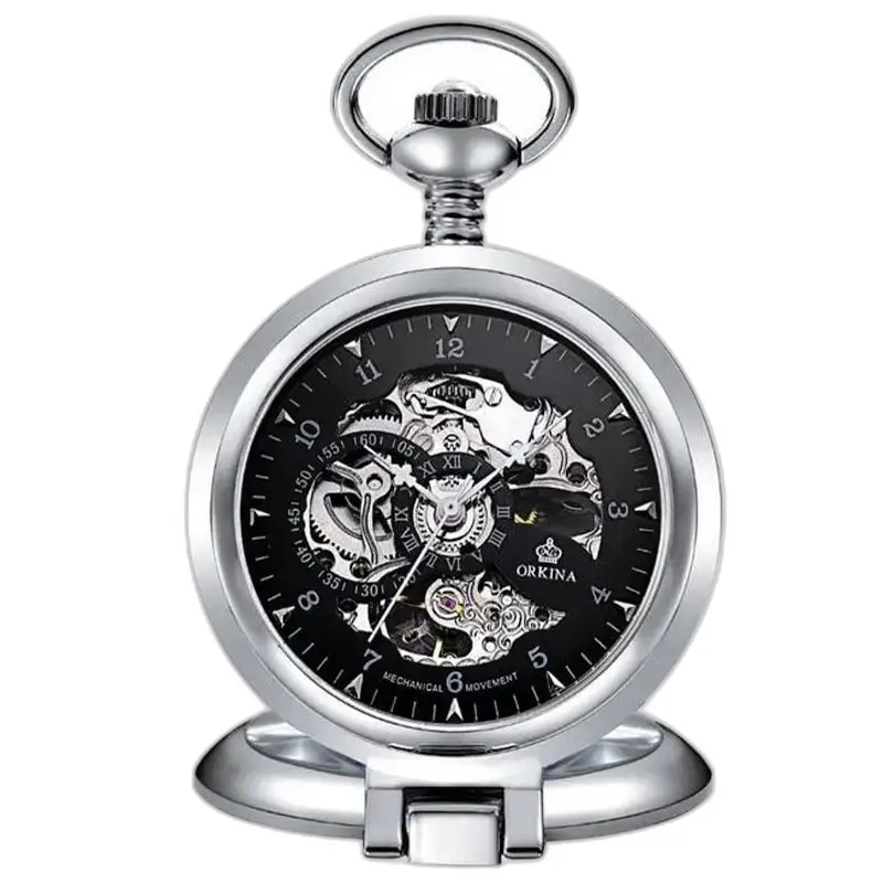 Vintage luxe mechanisch zilveren zakhorloge - goud