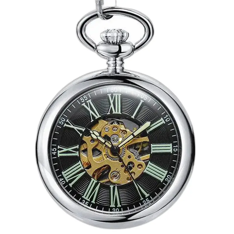 Modern luxe zilveren zakhorloge