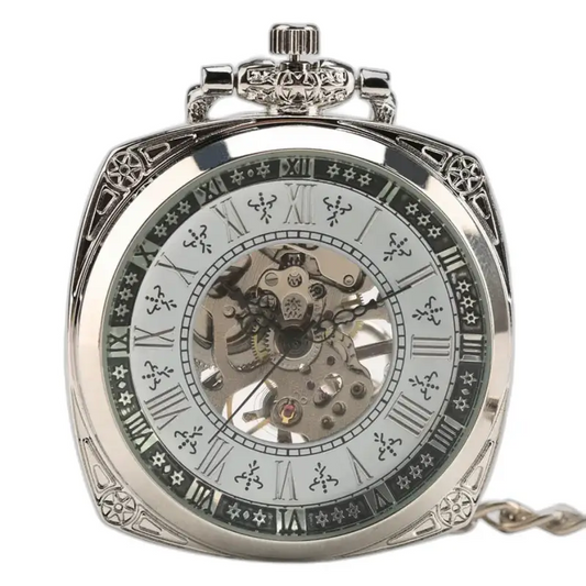 Zilverkleurig zakhorloge voor heren in moderne stijl
