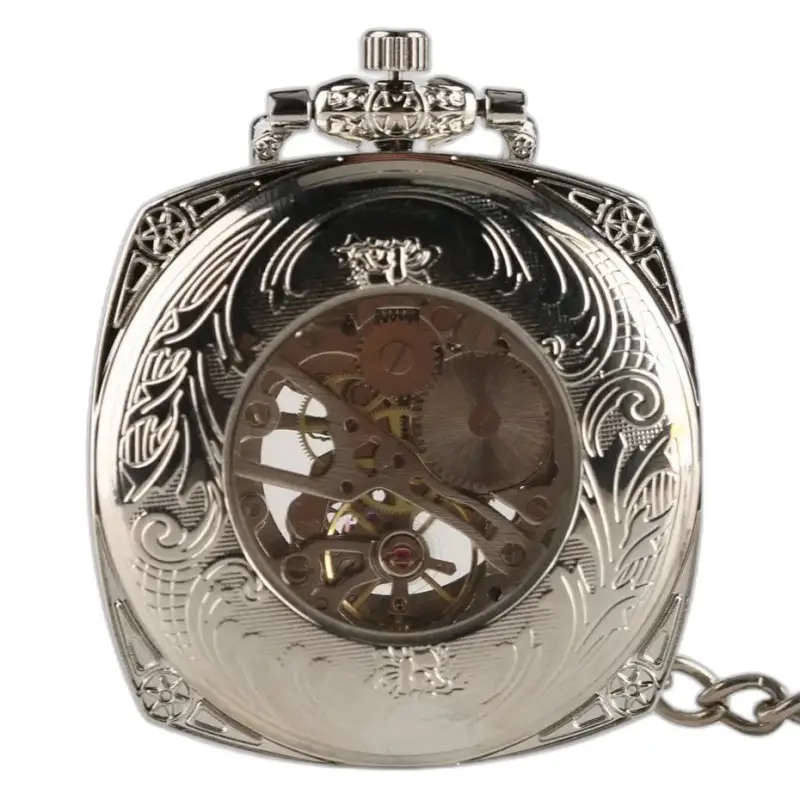 Zilverkleurig zakhorloge voor heren in moderne stijl