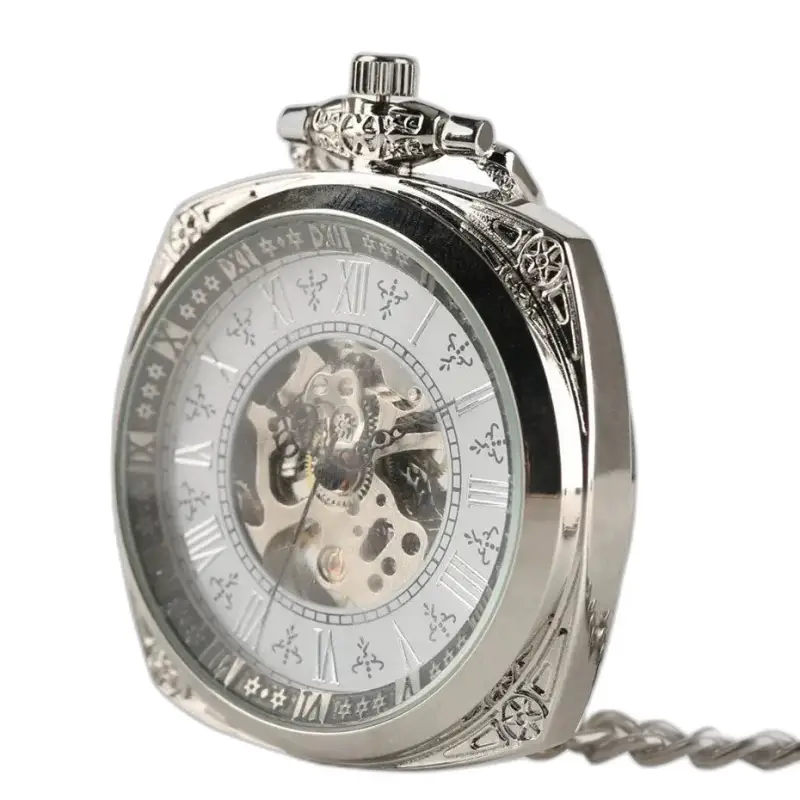 Zilverkleurig zakhorloge voor heren in moderne stijl