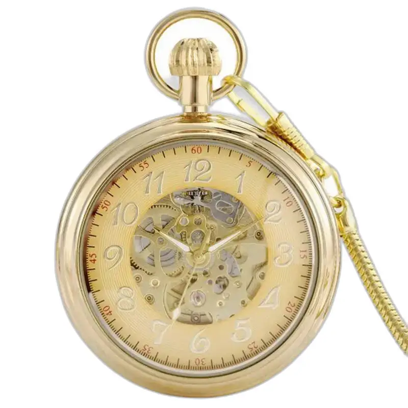 Zilveren automatische zakhorloge met open wijzerplaat