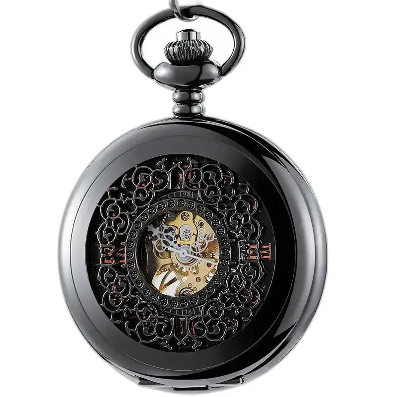 Zwart hol modern steampunk zakhorloge - goud