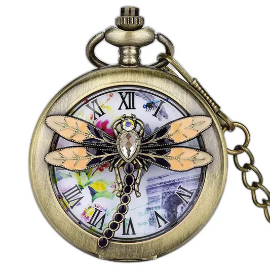 Modern chique Dragonfly bronzen zakhorloge