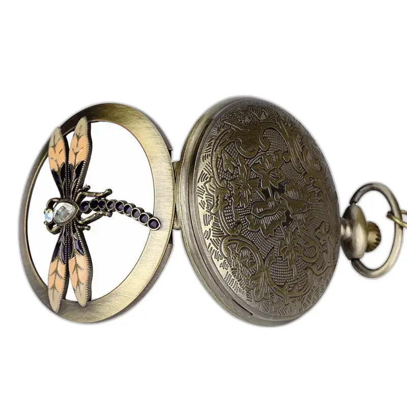 Modern chique Dragonfly bronzen zakhorloge