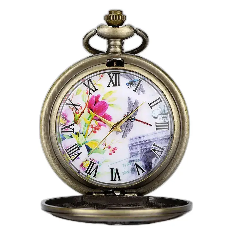 Modern chique Dragonfly bronzen zakhorloge