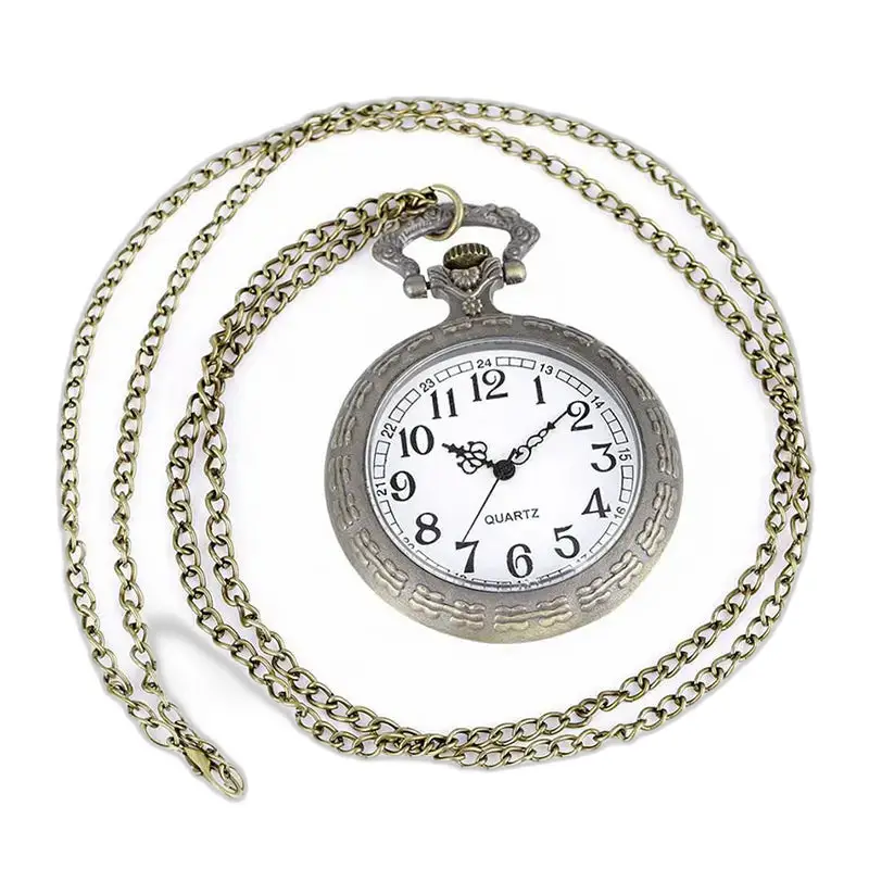Dames heren vintage zakhorloge met open wijzerplaat