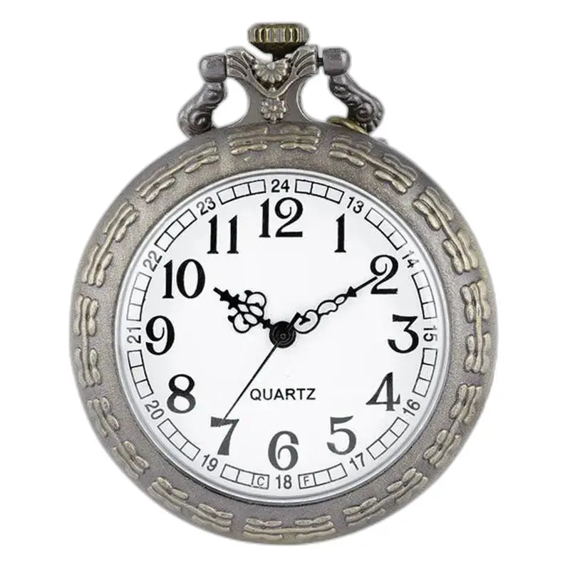 Dames heren vintage zakhorloge met open wijzerplaat