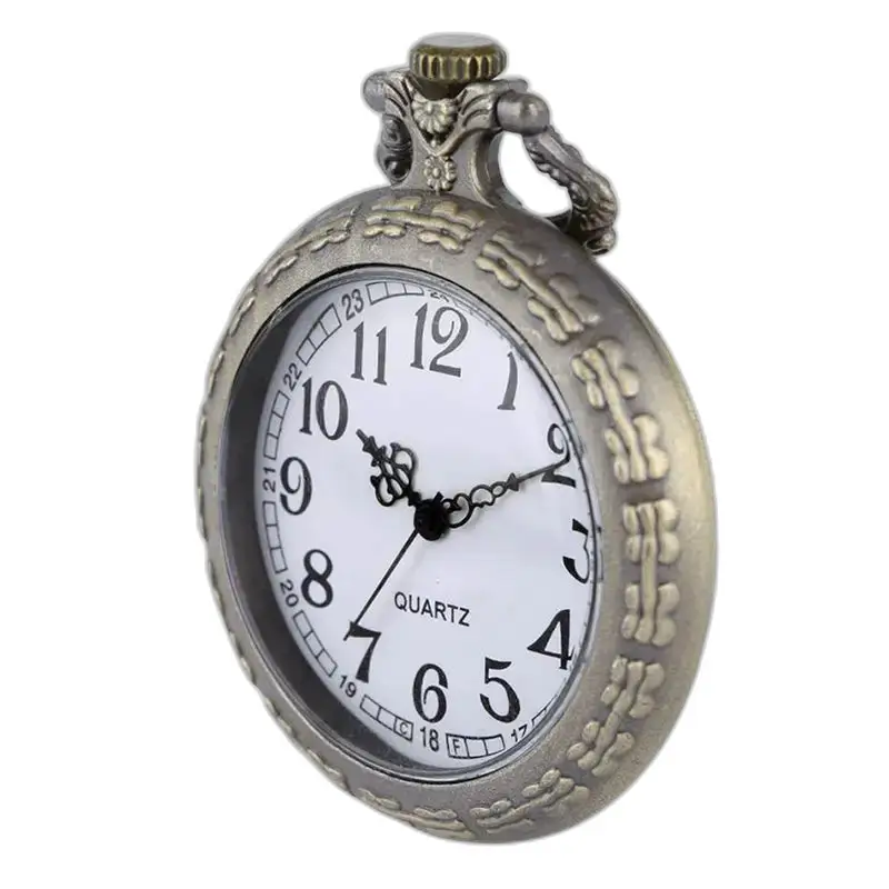 Dames heren vintage zakhorloge met open wijzerplaat