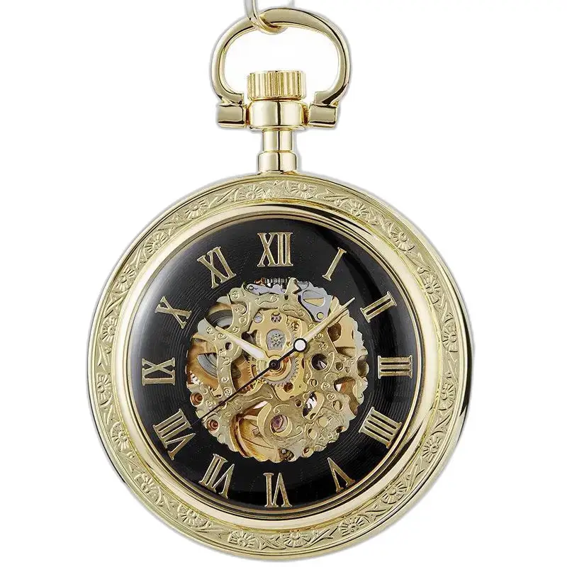 Modern luxe zakhorloge met open wijzerplaat - zwart