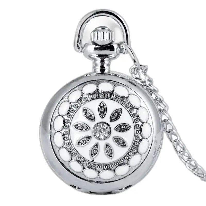 Chic Pearl's Flower zakhorloge zilver