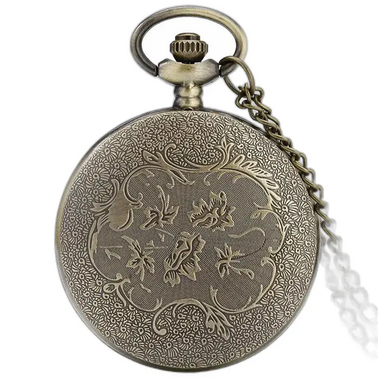 Vintage Blue Dragon ketting zakhorloge voor mannen en vrouwen