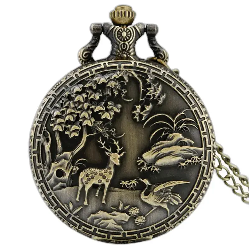 Vintage Eden bronzen ketting zakhorloge
