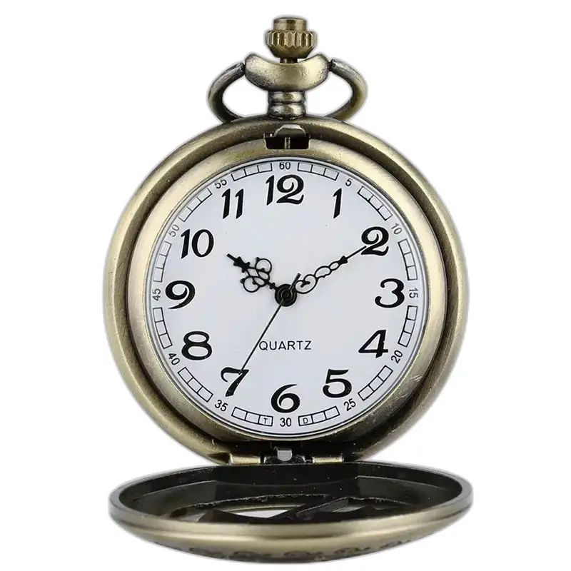 Vintage bloemen bronzen ketting zakhorloge