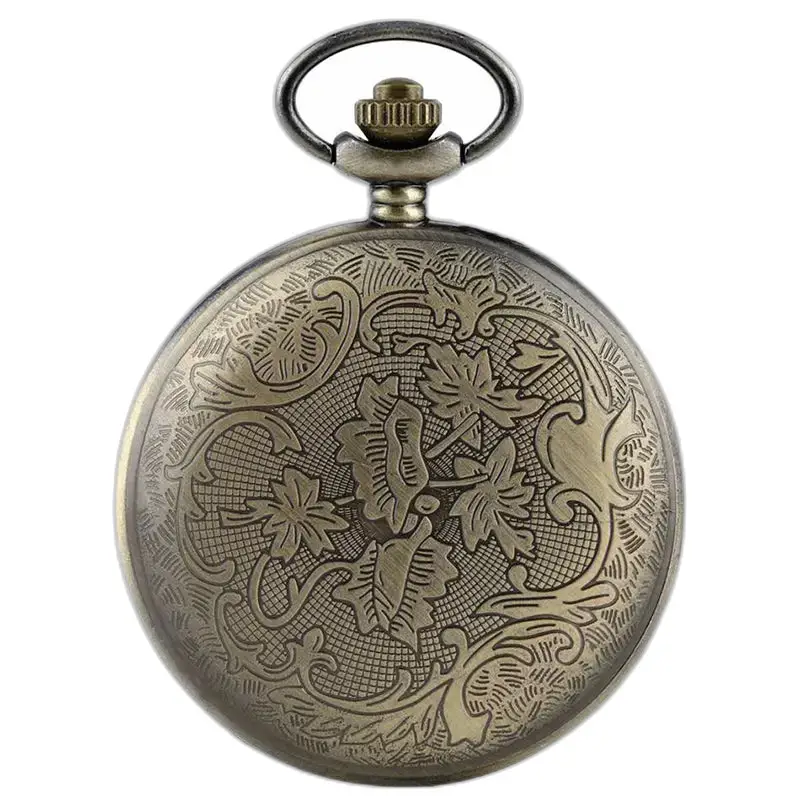 Vintage bloemen bronzen ketting zakhorloge