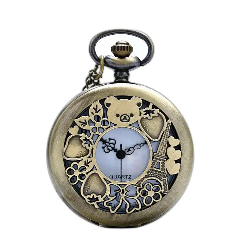 Glamoureus bronzen kettingzakhorloge
