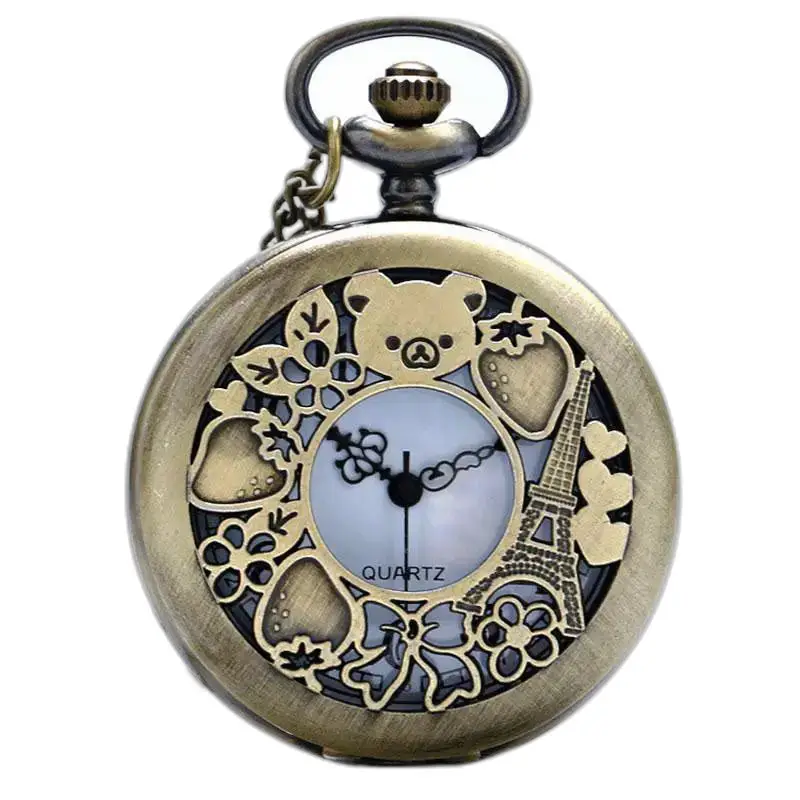 Glamoureus bronzen kettingzakhorloge