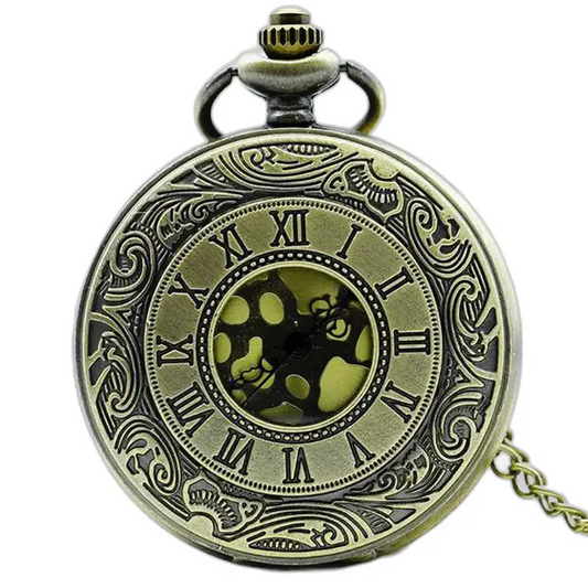 Vintage Half Hunter ketting zakhorloge - koper