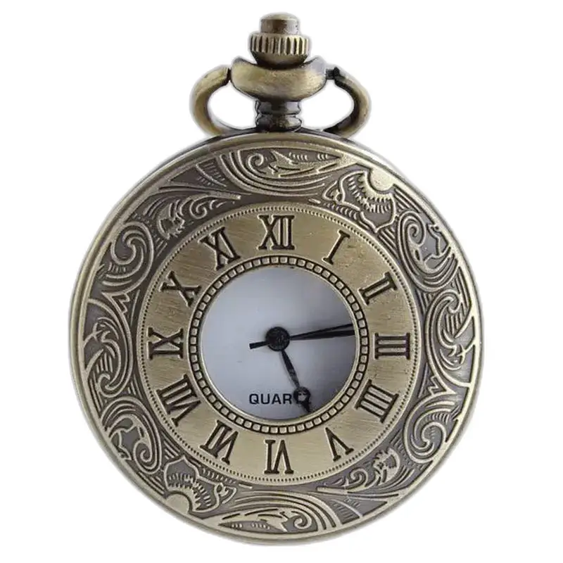 Vintage Halve Hunter Ketting Zakhorloge - Zwart
