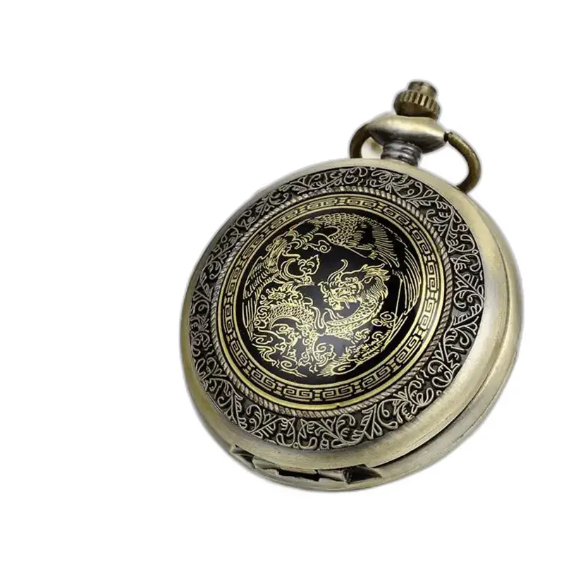 Mijn Chinese wereld vintage bronzen kettingzakhorloge
